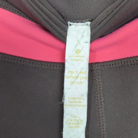 Lululemon Y2K brown pink biker shorts size small mid rise - Picture 4 of 6